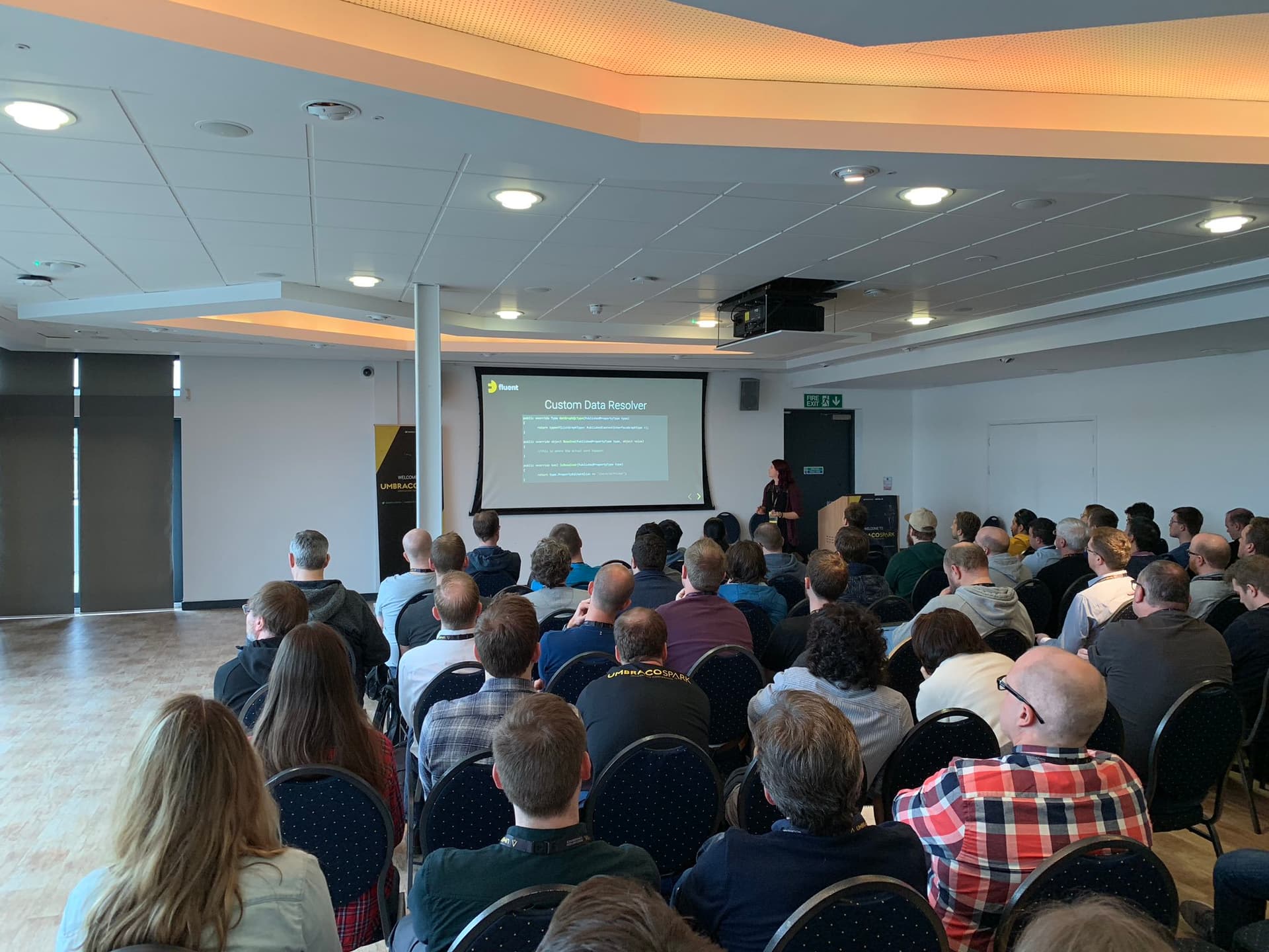 Laura presenting at an Umbraco conference